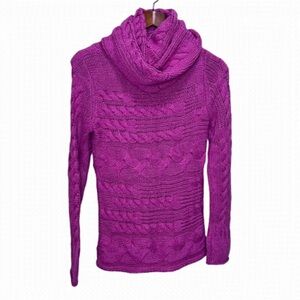 Banana republic Cable Knit Cowl Neck Sweater - Magenta